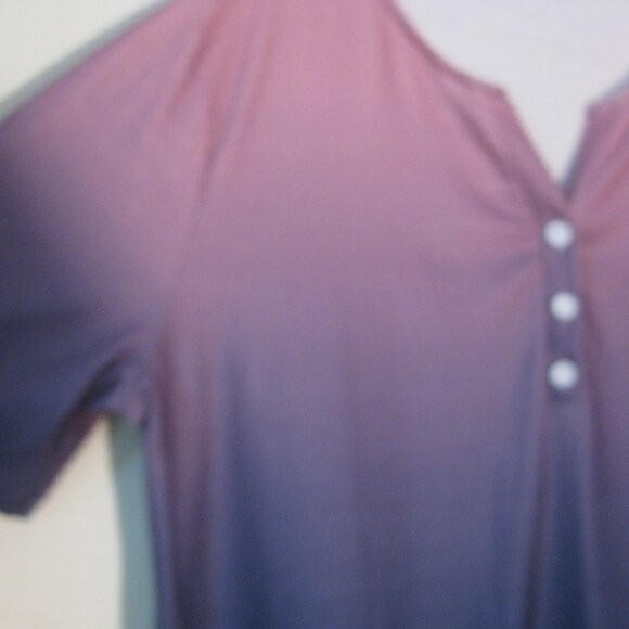 * Unbranded Purple Burnout Blouse XL Henley Buttons - Picture 2 of 4